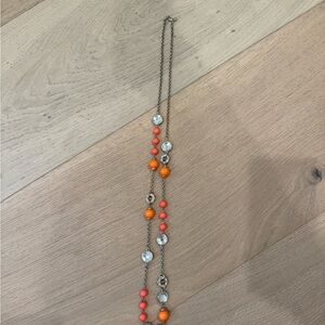 Banana Republic Vibrant Orange and Silver Necklace